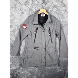 Canada Weather Gear Jacket Coat Size Large Gray Softshell Utility Field‎